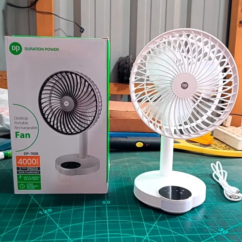 DP Duration Power Desktop Portable Rechargeable Fan